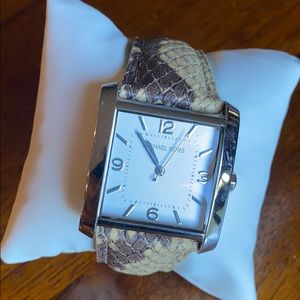 Barely used Michael Kors Embossed Leather watch